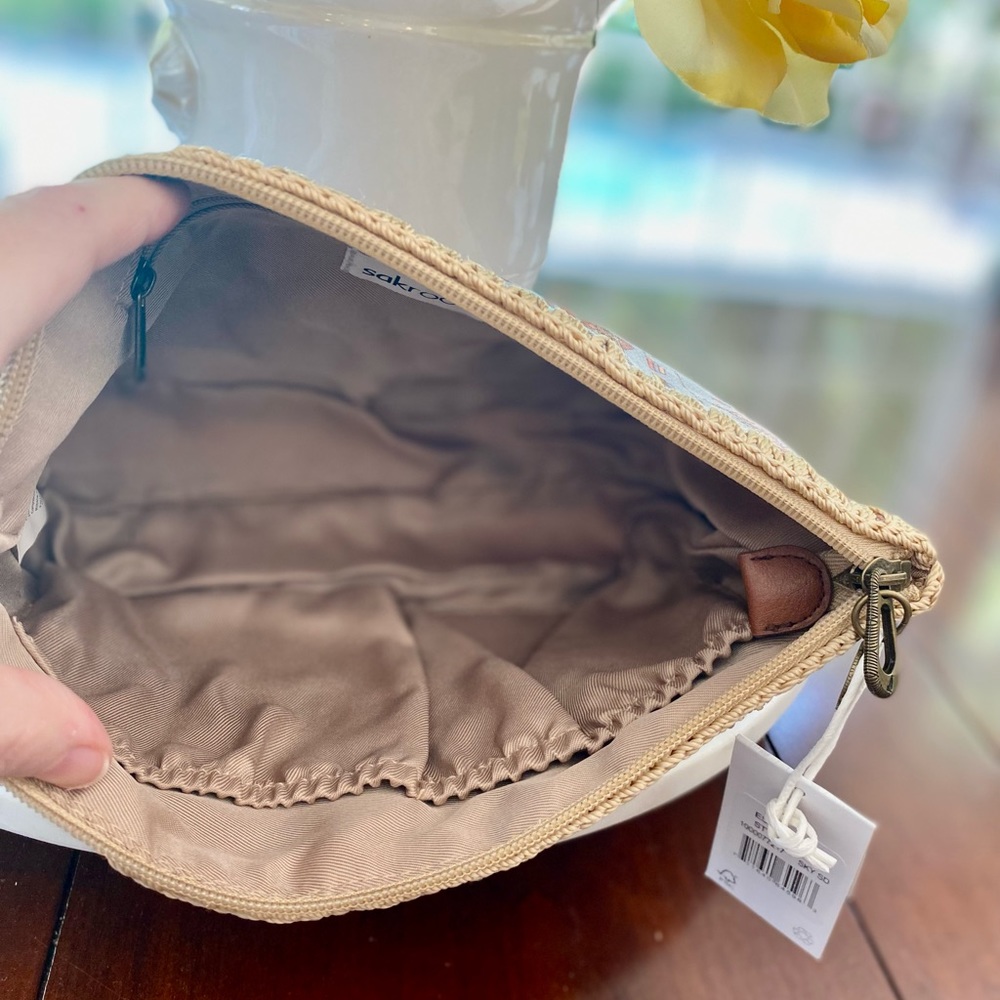 Sakroots NWT Large Blue Owl Cosmetic Zip Pouch - Picture 4 of 7